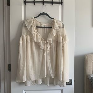 H&M oversized ruffle blouse